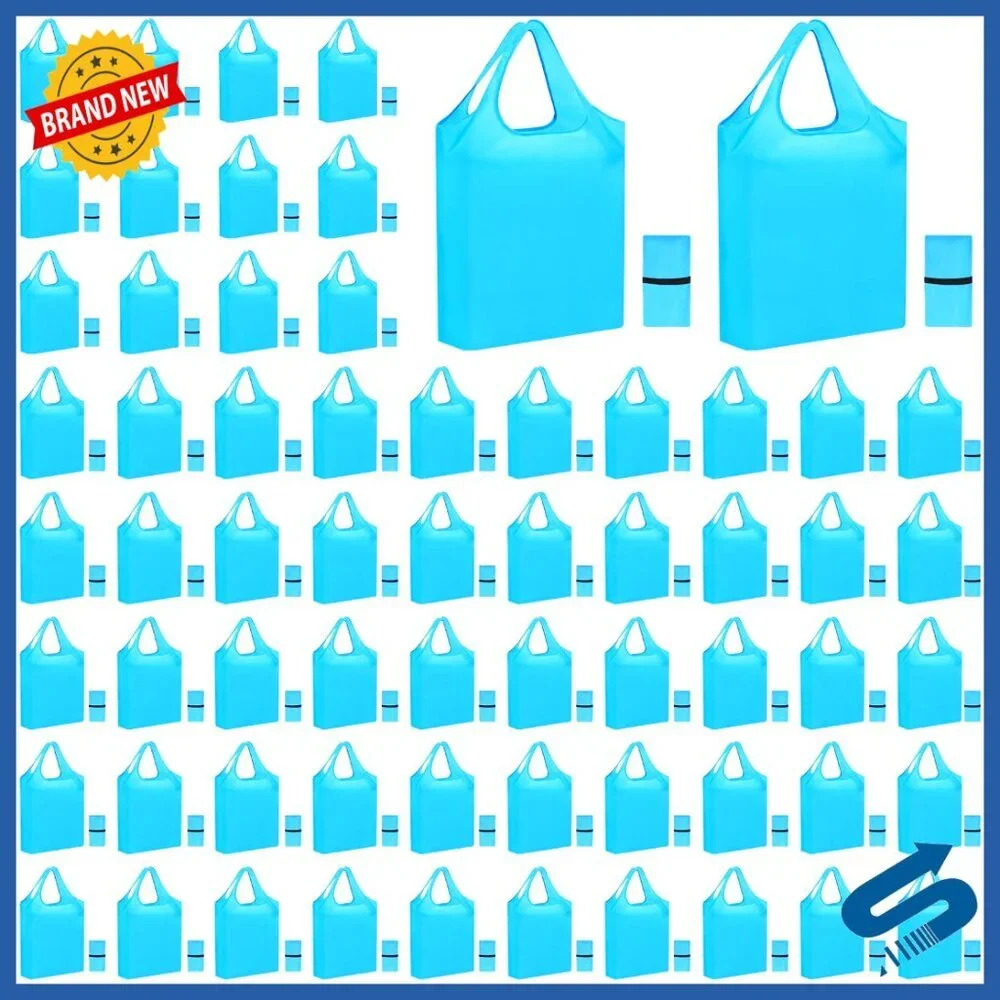 Reusable Grocery Bags Bulk Polyester Foldable Shopping Totes Washable Heavy Duty